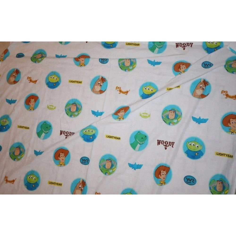 TOY STORY DIsney Pixar Twin Flat Sheet Buzz Woody Alien Slinky Dog 66
